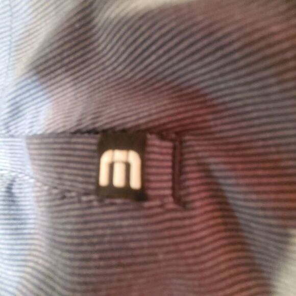 Travis Mathews Blue And Gray Pinstripe Flat Front Shorts.  Size 32 - Picture 7 of 8